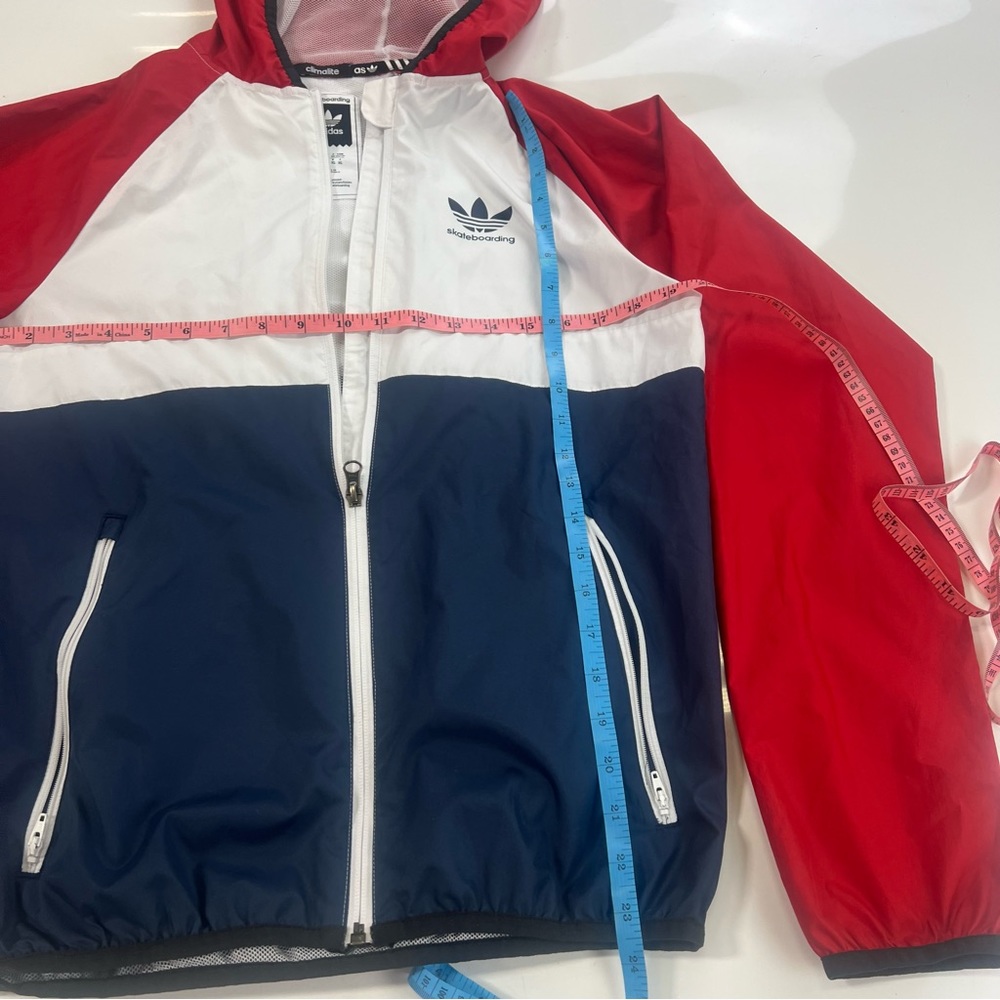 adidas men’s red blue windbreaker XS m149-2 - Picture 4 of 4